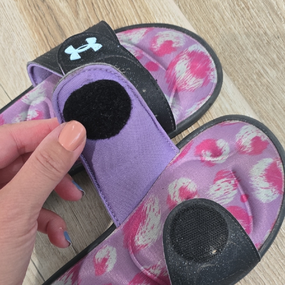Under Armour Black and Purple Slide Sandals - Picture 10 of 11